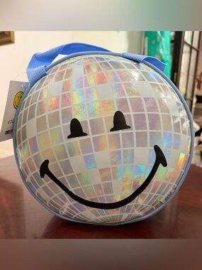 Yoobi Smiley Face Disco Ball Lunch Bag Insulated Round Cooler-8 available